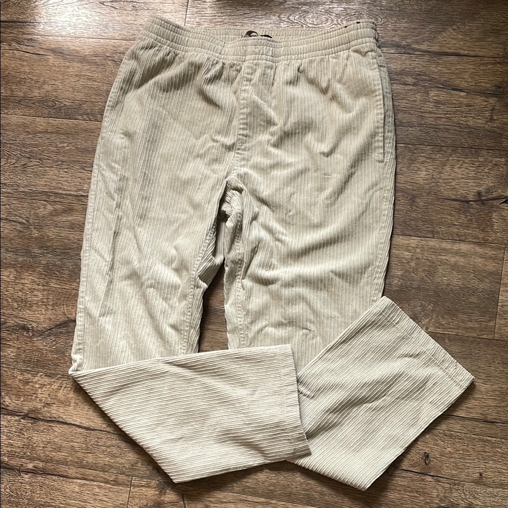 Rip curl straight fit elastic waist bone colored chords men’s medium